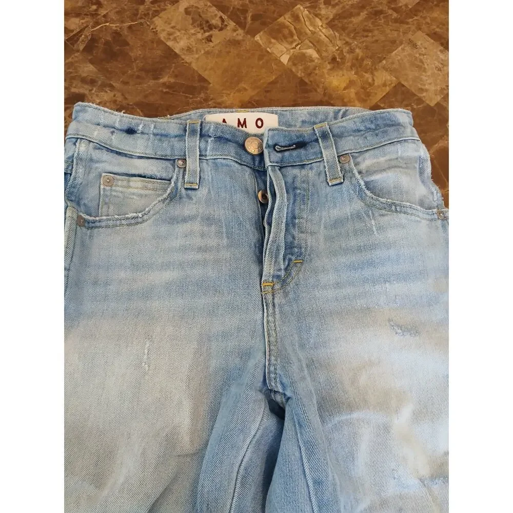 AMO Babe button fly distressed hems sweet cheeks ‎ sz 25